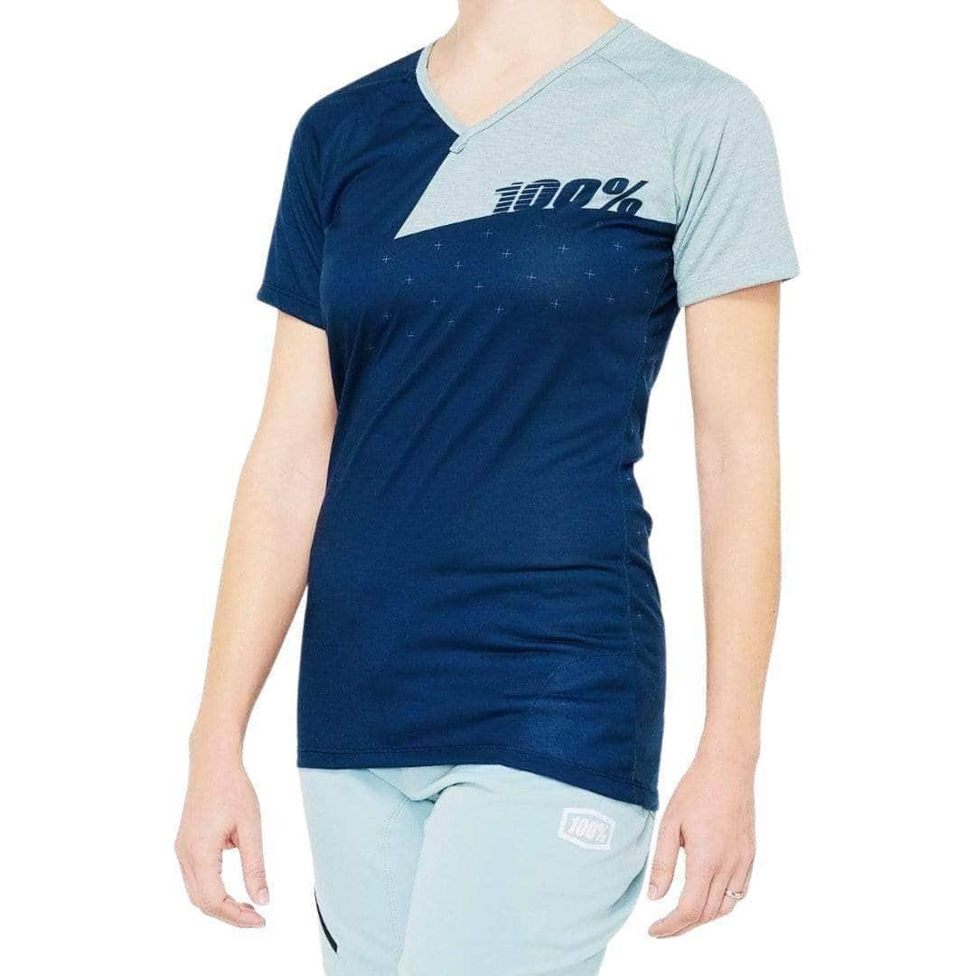 100% Women's Airmatic Jersey Navy/Seafoam / Small Apparel - Clothing - Women's Jerseys - Mountain