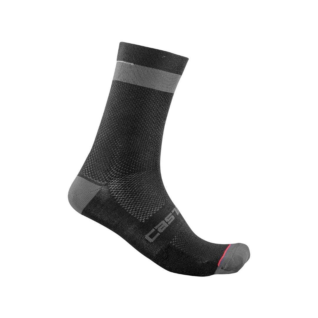 Castelli Alpha 18 Sock Black/Dark Gray / S/M Apparel - Clothing - Socks