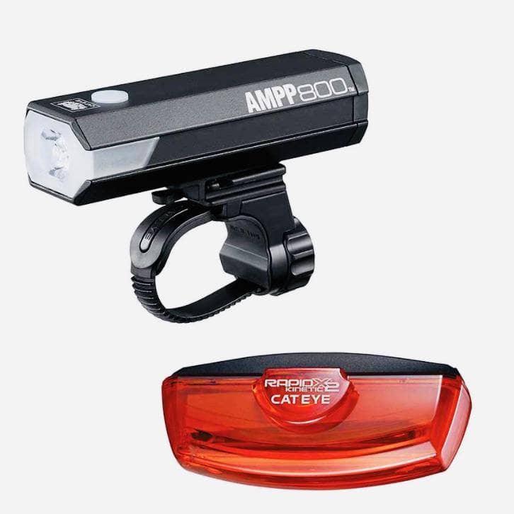 CatEye AMPP800 Front and Rapid X2 Kinetic Rear Light Set Accessories - Lights - Sets
