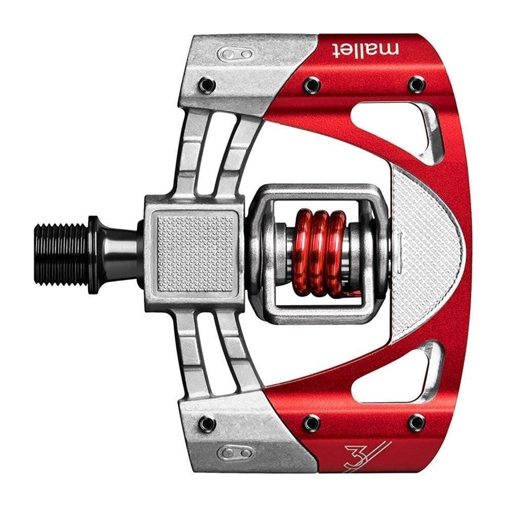 Crankbrothers Mallet 3 Pedal Raw/Red / Red Parts - Pedals - Mountain - Clipless