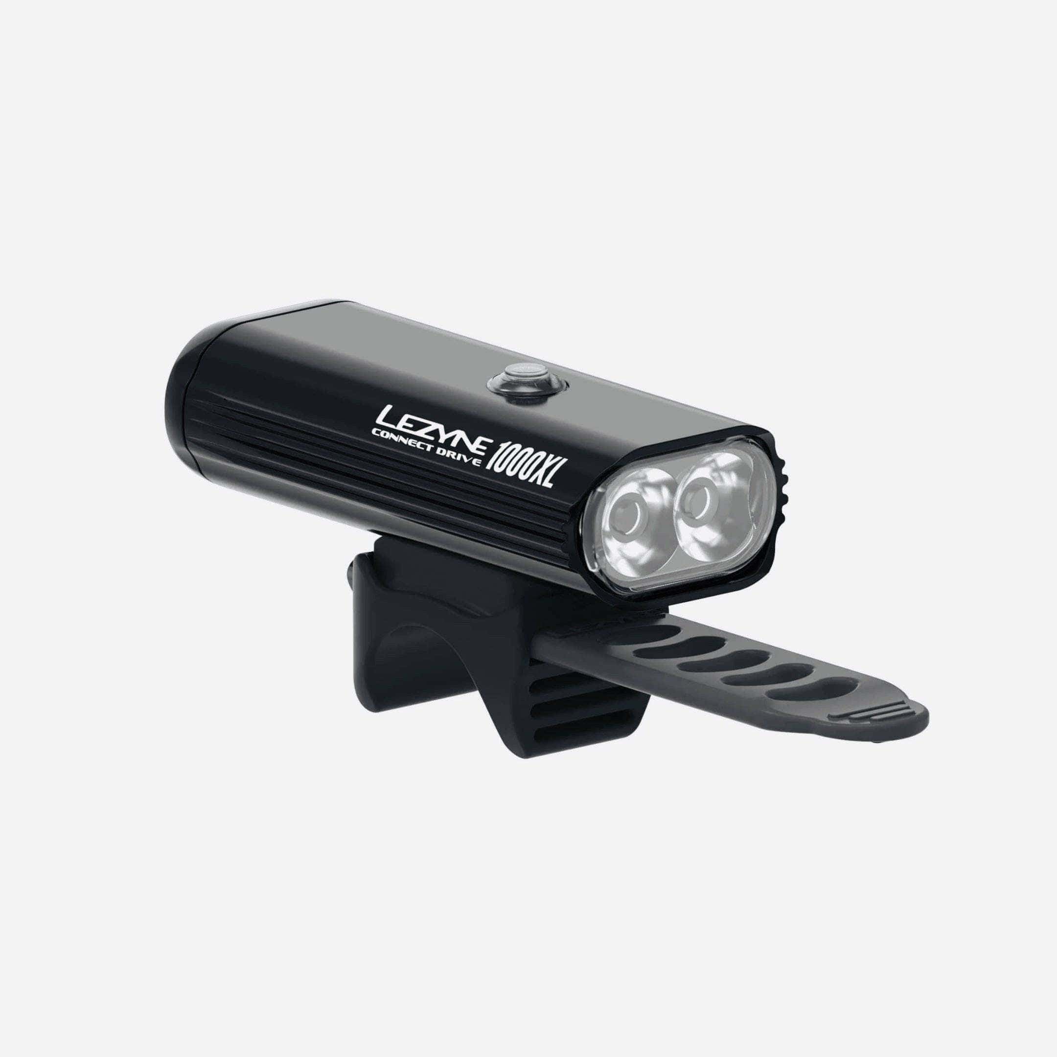 Lezyne Connect Drive Pro 1000XL Front and Strip Connect Rear Light Set Black Accessories - Lights - Sets