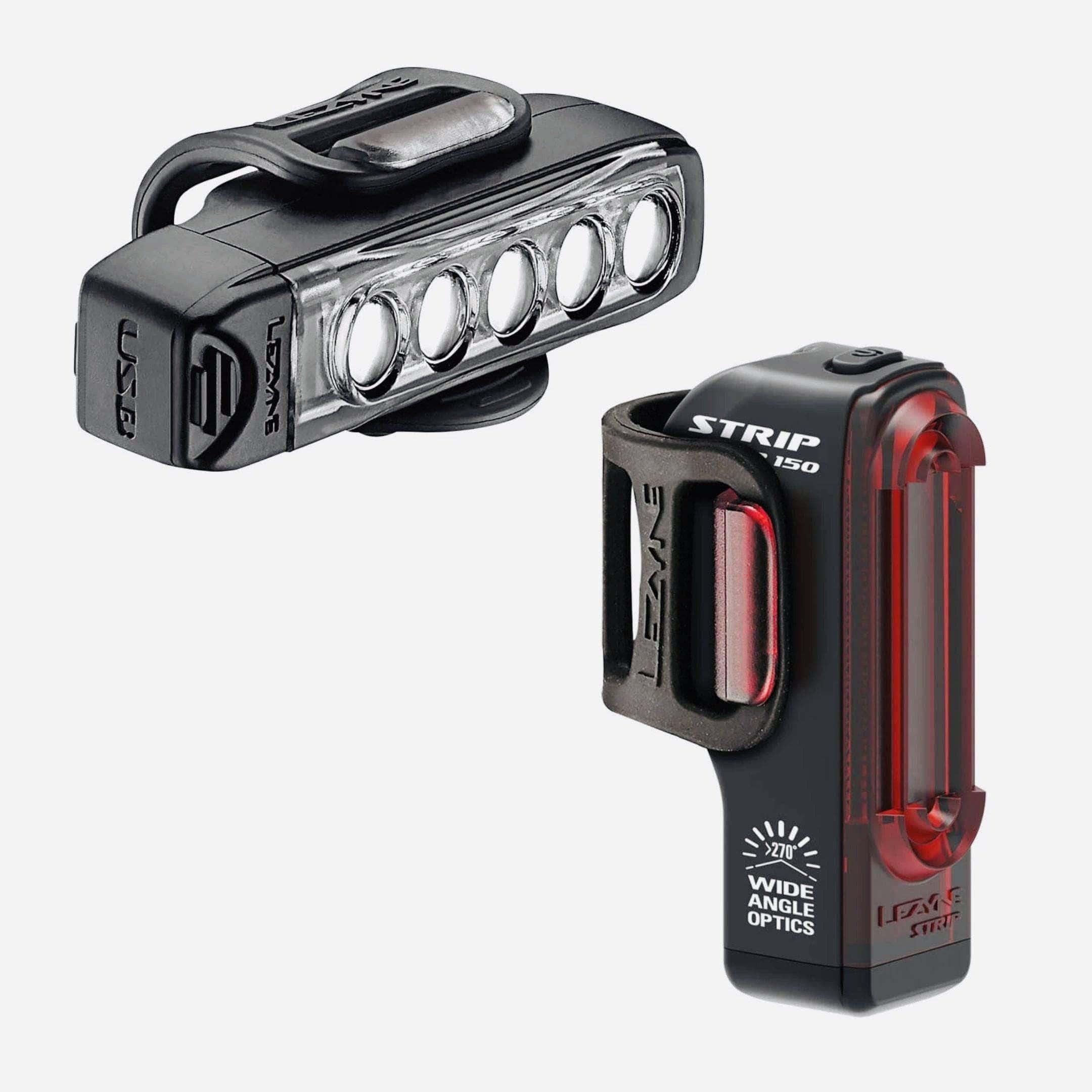 Lezyne Strip Drive Front and Rear Light Set Black Accessories - Lights - Sets
