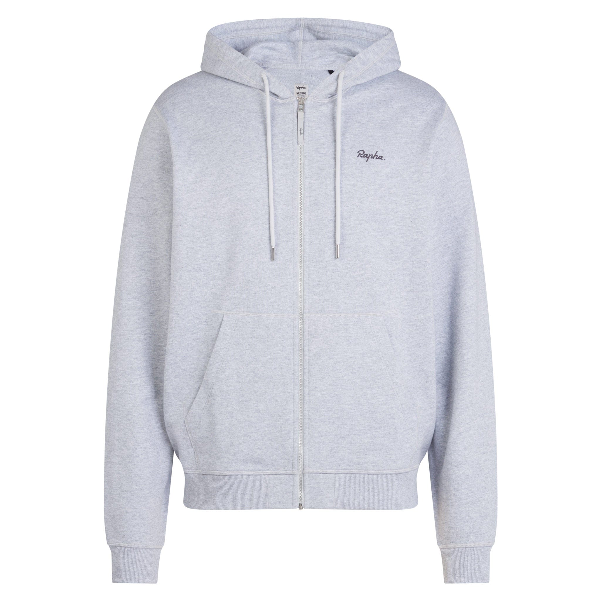 Rapha Men's Cotton Zip Hoodie Light Grey Marl/Grey / L Apparel - Clothing - Men's Casual