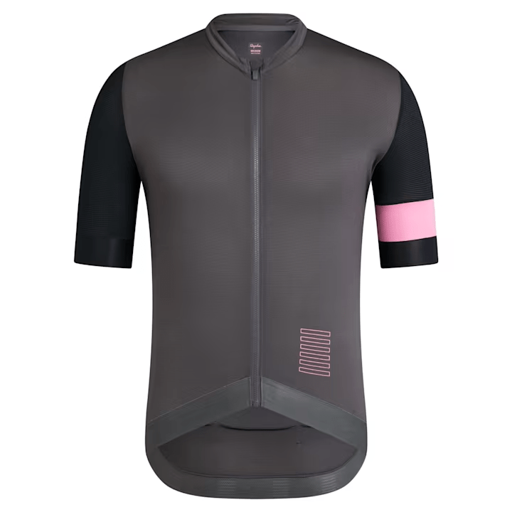 Rapha Men's Pro Team Training Jersey (2023) Carbon Grey/Black/Pink / XS Apparel - Clothing - Men's Jerseys - Road