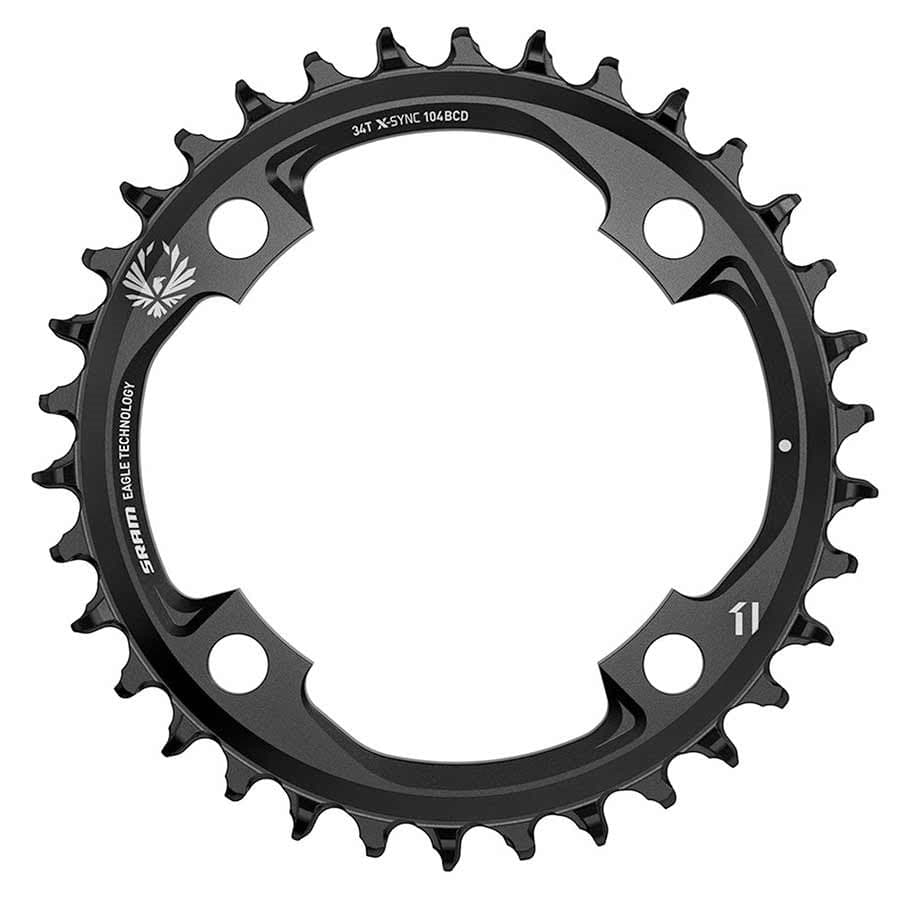 SRAM X-Sync 2 Eagle 104mm 4 Chainring, 12sp, BCD: 104, Aluminum, Black Chainrings