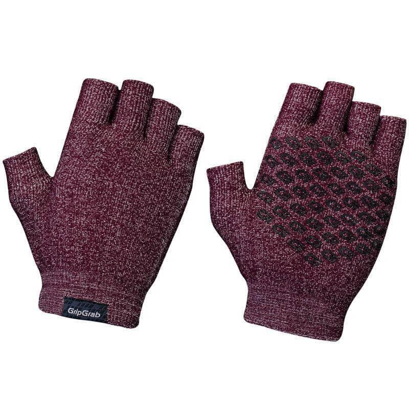 GripGrab GripGrab Freedom Knitted Short Finger Cycling Gloves Dark Red / XS-S