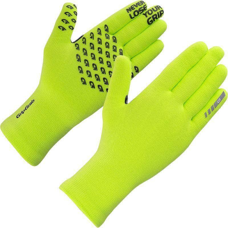 GripGrab GripGrab Waterproof Knitted Thermal Gloves Yellow Hi-Vis / XS-S